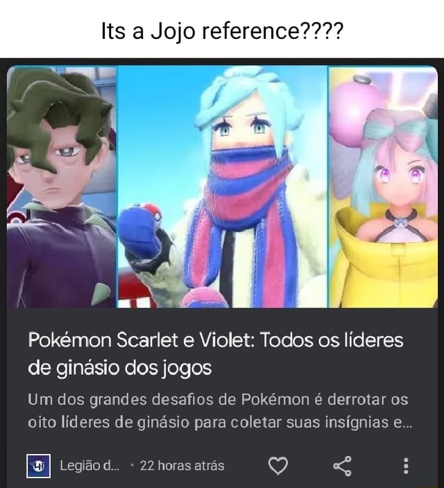 Looking for Jojo references in Pokemon Violet 