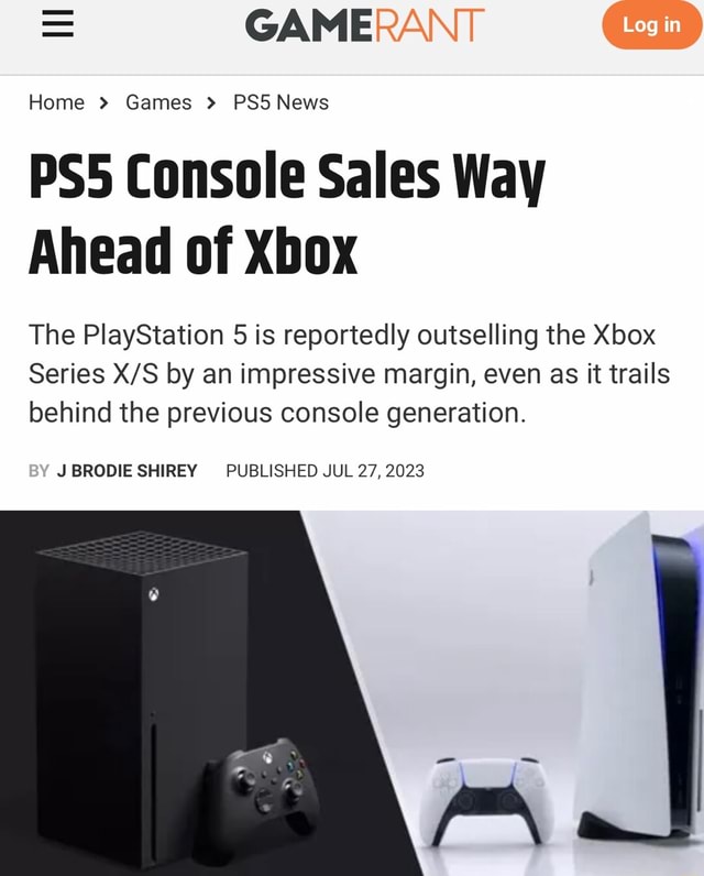 GAME Home Games News Console Sales Way Ahead of Xbox The