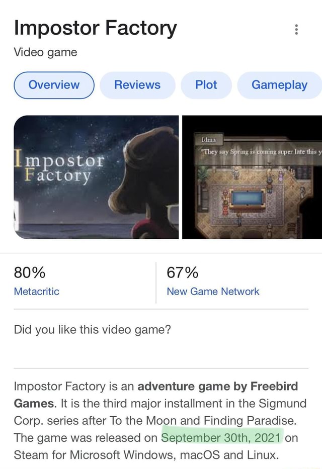 Impostor Factory on Steam