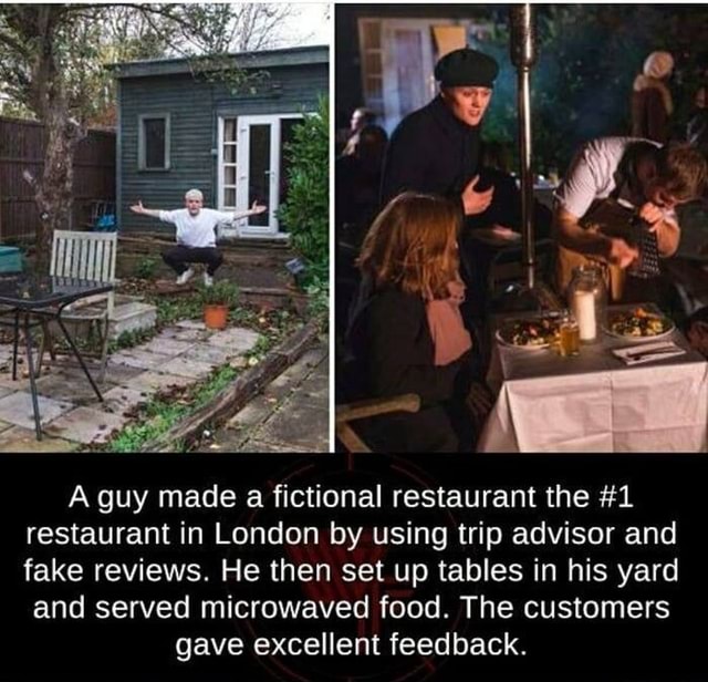 fake restaurant experiment