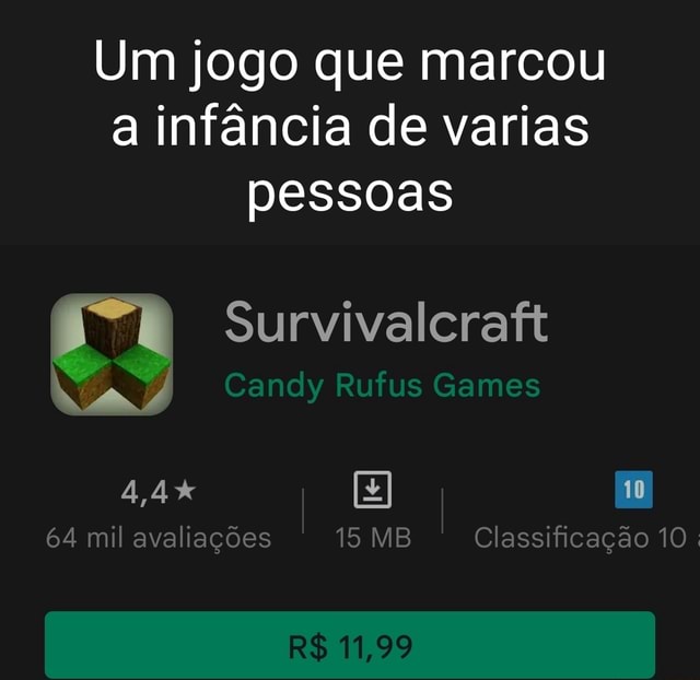 Um jogo que marcou a infância de varias pessoas Survivalcraft Candy