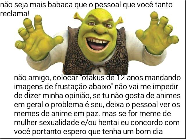 Comentários babacas feitos por alguém usando foto de anime/meme.