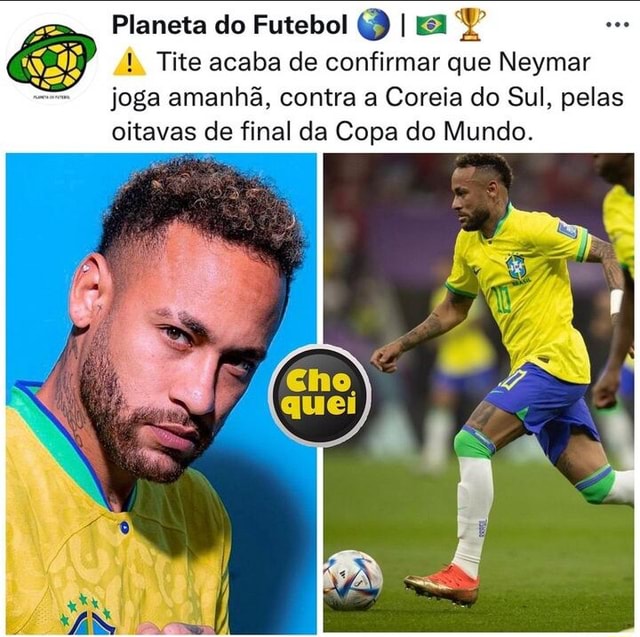 Neymar joga hoje contra Coreia do Sul, confirma o técnico Tite