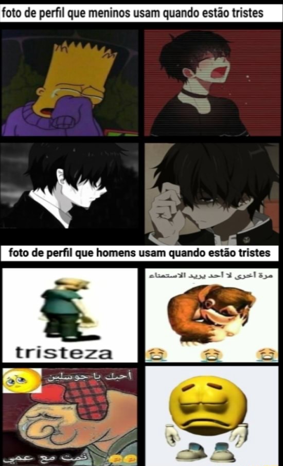 Foto de perfil que meninos usam quando estão tristes I foto de perfil que  homens usam quando estão tristes tristeza - iFunny Brazil