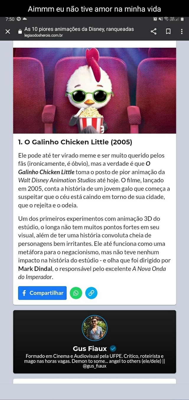 O Galinho Chicken Little (Chicken Little. 2005)