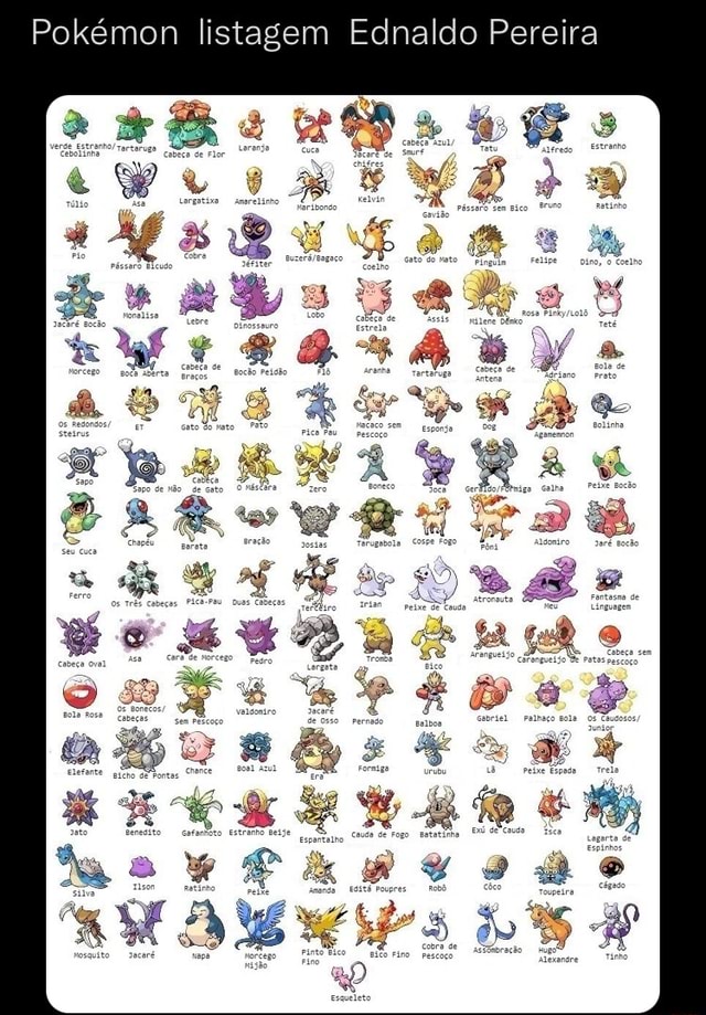 Ednaldo Pereira on X: Pokémon listagem Ednaldo Pereira   / X