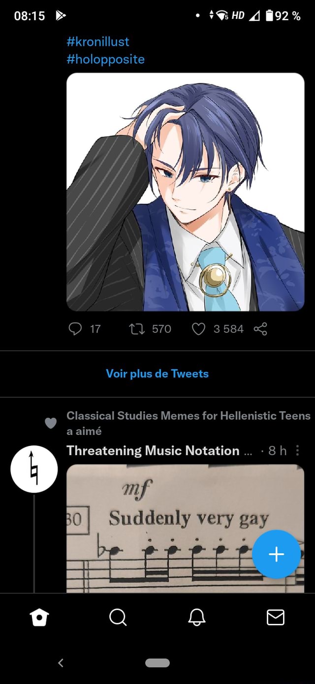 Be #kronillust 92% #holopposite 17 3584 Voir plus de Tweets Classical  Studies Memes for Hellenistic Teens aaime Threatening Music Notation -  Suddenly very gay aa - iFunny Brazil