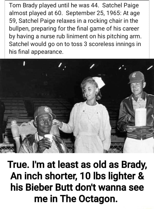 Satchel Paige pitches for A's at age 59
