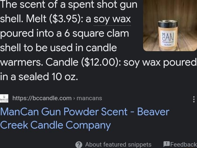 ManCan Gun Powder Scent — Beaver Creek Candle Company