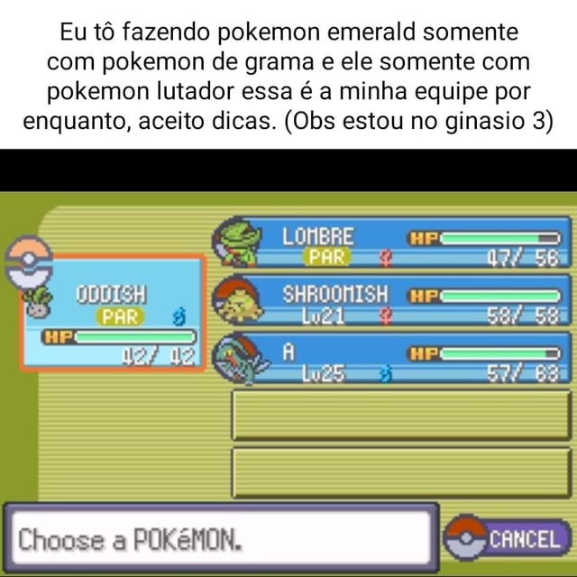 Pokémon Emerald usando apenas Pokémon Grama - Parte 3 (Créditos ao