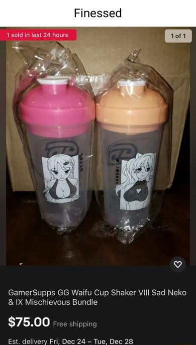 GamerSupps GG Waifu Cup Shaker VIII Sad Neko NEW SHIPS FAST