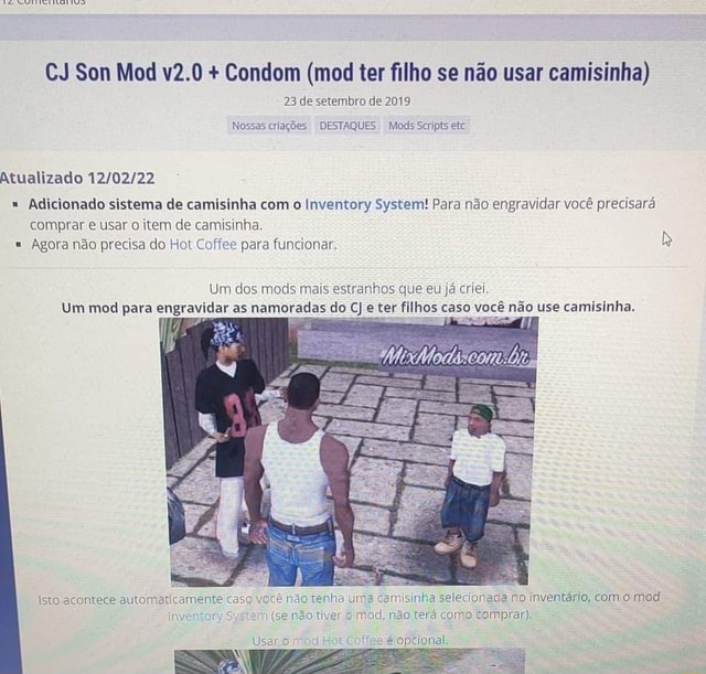 CJ Son Mod v2.0 + Condom (mod ter filho se não usar camisinha