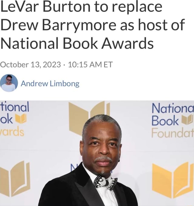 LeVar Burton to replace Drew Barrymore as host of National Book