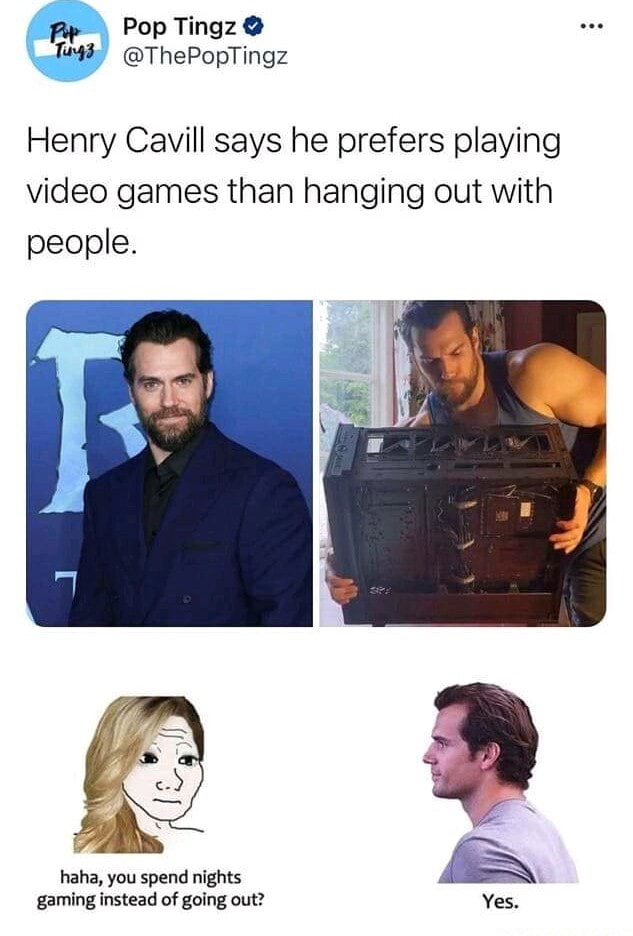 Henry Cavill: Gaming is much more fun than going out