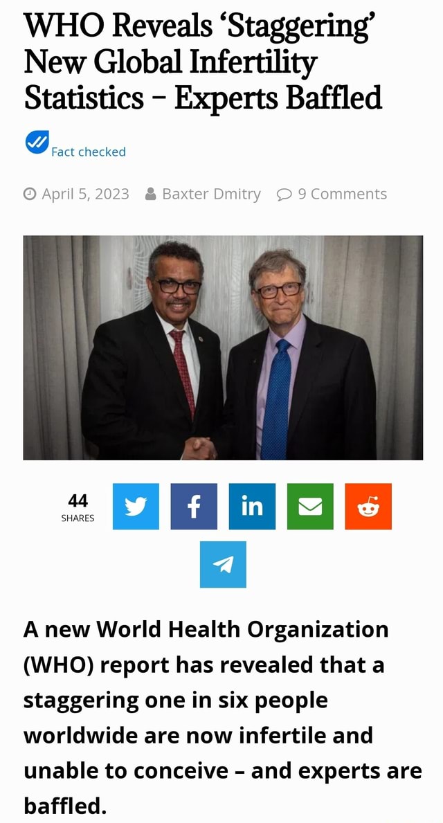 WHO Reveals 'Staggering' New Global Infertility Statistics Experts