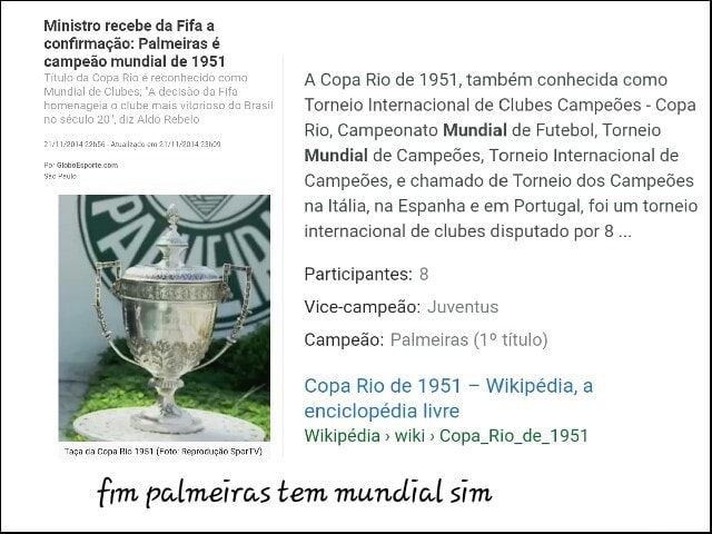 Campeão mundial de 1951 Tuo A Copa Rio de 1951, também conhecida