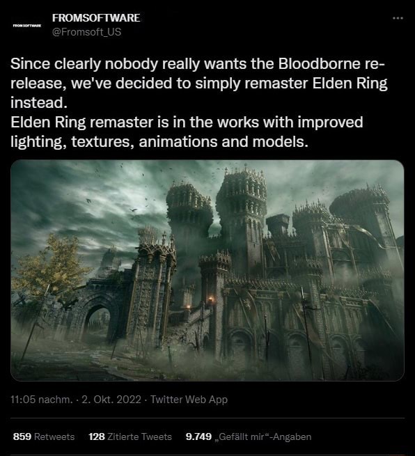 Fake Bloodborne Remaster Tweet Sends Fans into a Frenzy