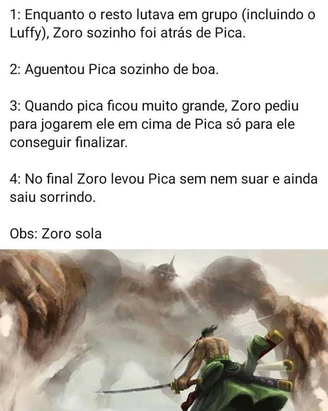 marcos V.B 🏹♠️ on X: Esqueça o meme Zoro sola, agora é Luffy sola carai   🤟 essa meus amigos é a força do verdadeiro rei dos piratas.  #ONEPIECE1010  / X