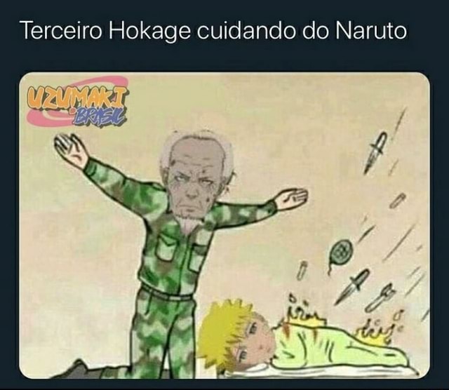 Terceiro Hokage cuidando do Naruto - iFunny Brazil