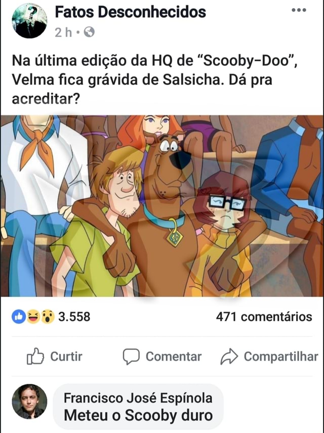 SCOOBY-DOO I Velma está grávida do Salsicha nas HQs! harles, o mundo não é  mais o mesmo. - iFunny Brazil