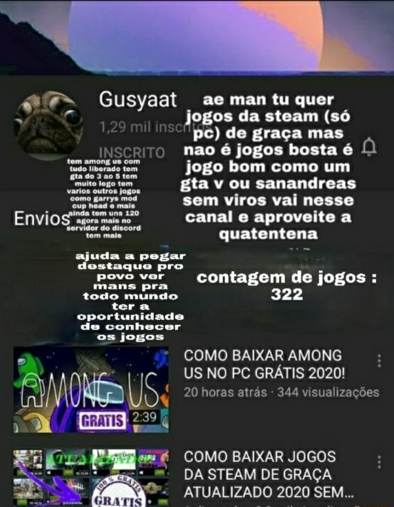 Gusyaat ac man tu quer jogos da steam (só pe) de graça mas o nao é jogos  bosta é jogo bom como um ogo Eta v ou sanandreas sem viros vai nesse