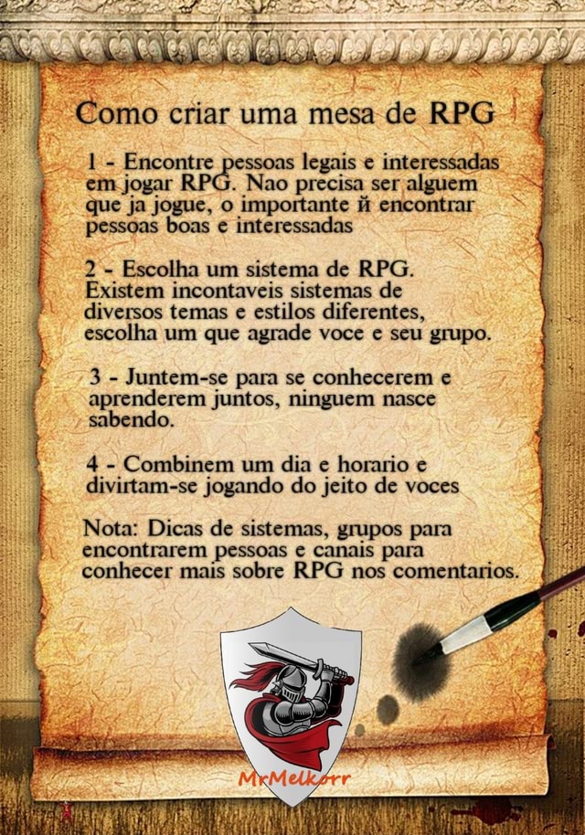 Onde achar mesas de RPG Online para Jogar 