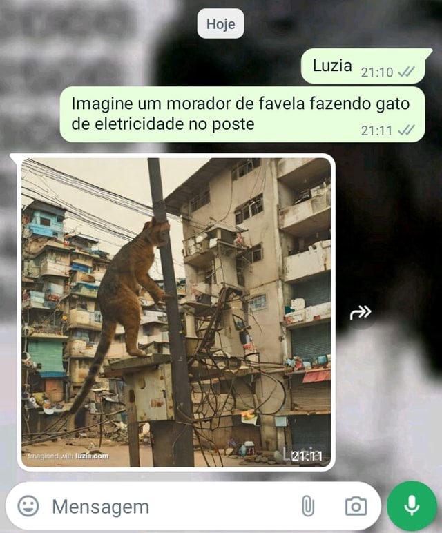 Luzia Imagine um morador de favela fazendo gato de eletricidade no ...