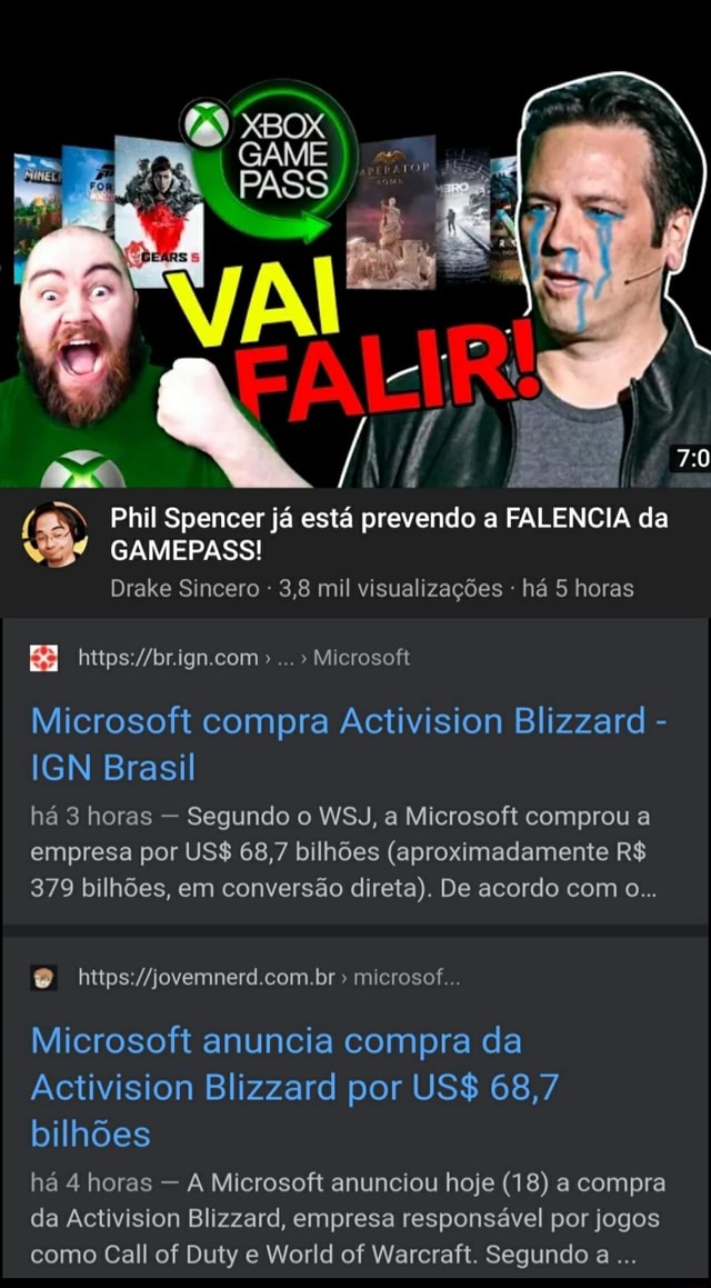 Quais jogos a Microsoft comprou?