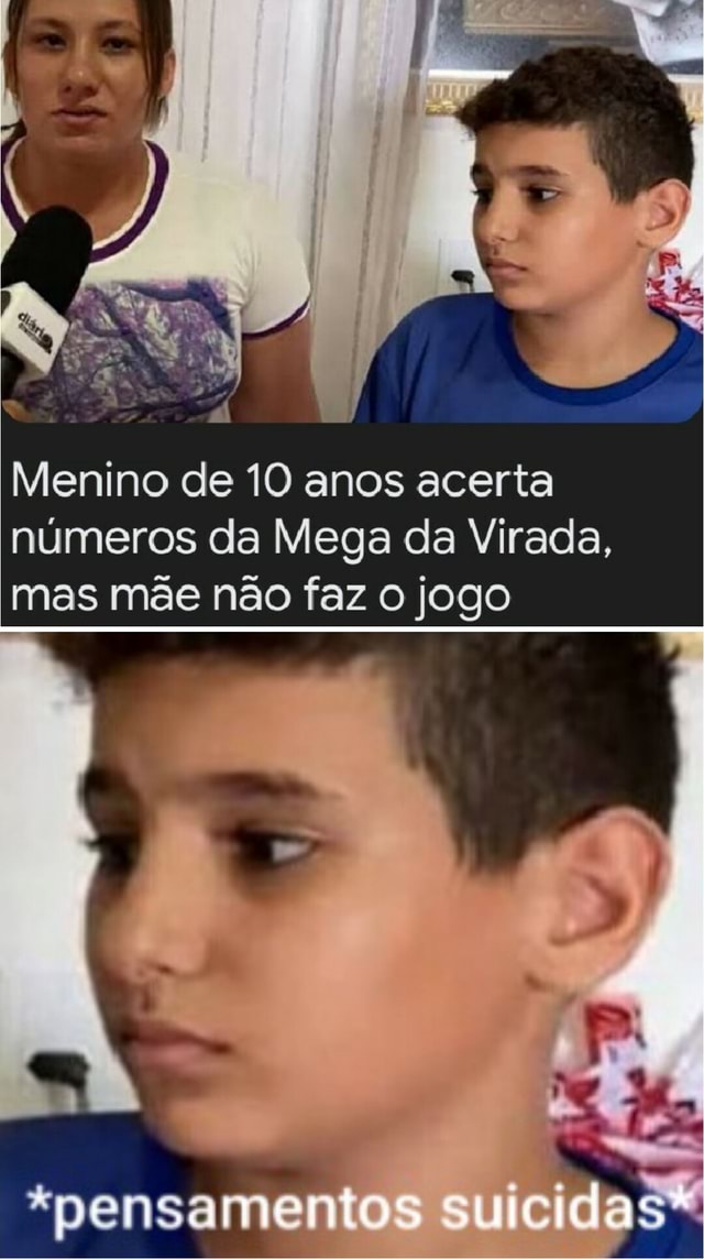 Menino acerta os 6 números da Mega da Virada, mas mãe não fez o jogo