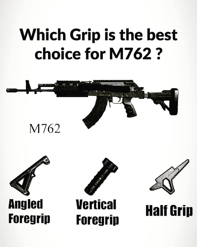 Which Grip is the best choice for M762 ? Angled Vertical Foregrip Foregrip Half  Grip - iFunny Brazil