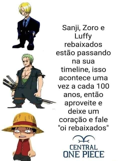 Saniji, Zoro e Luffy rebaixados estão passando na sua timeline