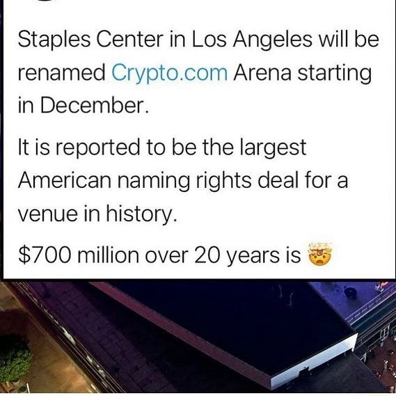 Staples Center in Los Angeles will be renamed Arena starting in