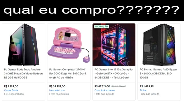 Qual eu compro? ?777?? Pc Gamer Roda Tudo Amd Pc Gamer Completo