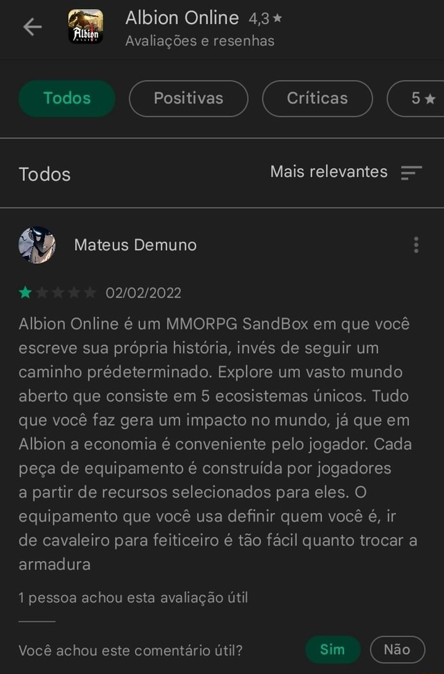 Mateus Demuno Albion Online é um MMORPG SandBox em que você escreve sua  própria história, invés