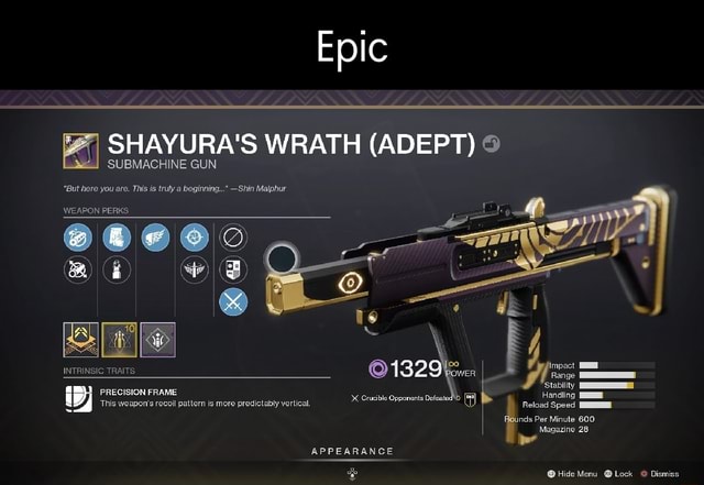 Epic SHAYURA'S WRATH (ADEPT) SUBMACHINE GUN *But here you are