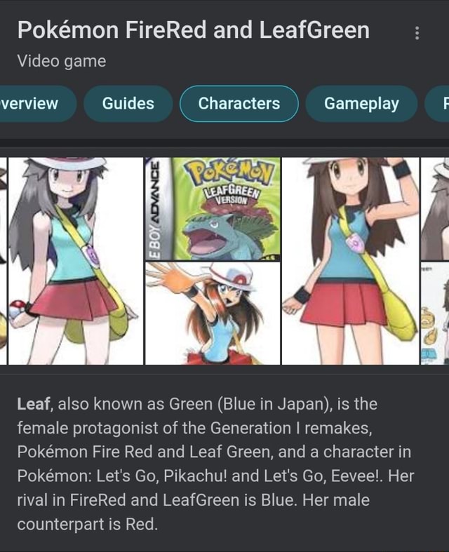 Pokemon - Leaf Green Version (V1.1) ROM - GBA Download - Emulator Games