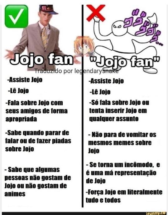 SEU AMIGO FALA QUE ESTA ASSISTINDO JOJO - iFunny Brazil