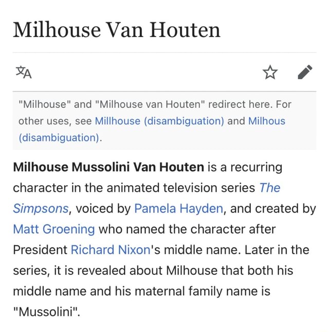 Milhouse Van Houten Ww Milhouse And Milhouse Van Houten Redirect Here For Other Uses See 