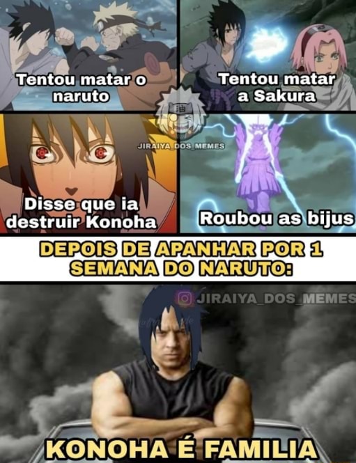 Tentou matar o Tentou matar naruto a Sakura Disse que ia destruir Konoha  Roubou as bijus RAIYA DOS MEMES DEPOIS DE - iFunny Brazil