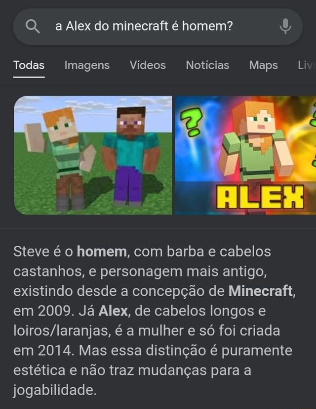 Agora no Minecraft tem personagem feminina