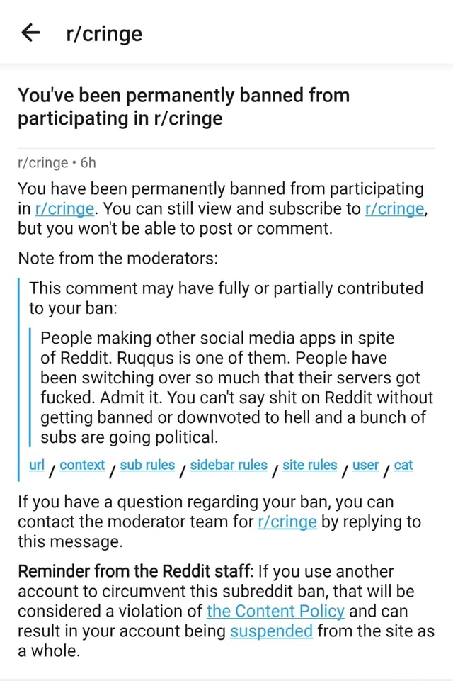 Reddit has banned r/kbinMigration not long after its creation, for spam.  Content on the subreddit before it was banned contained zero spam. :  r/Save3rdPartyApps