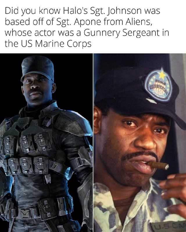 Did you know Halo's Sgt. Johnson was based off of Sgt. Apone from ...