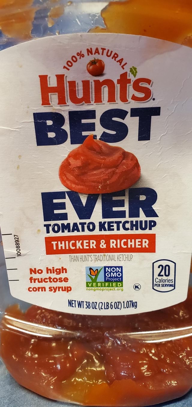 Hunts. TOMATO KETCHUP I THICKER & RICHER I THAN HUNTS TRADITIONAL