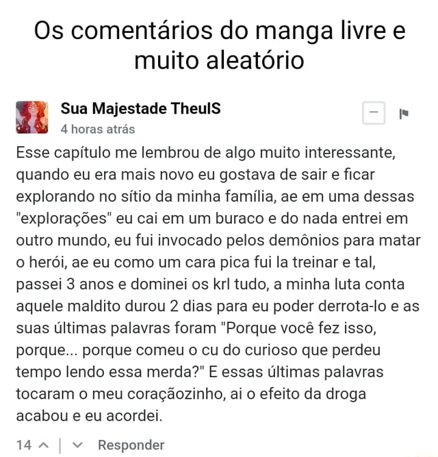 Mangá livre e xvideos competindo pra ver quem tem os melhores comentários -  iFunny Brazil