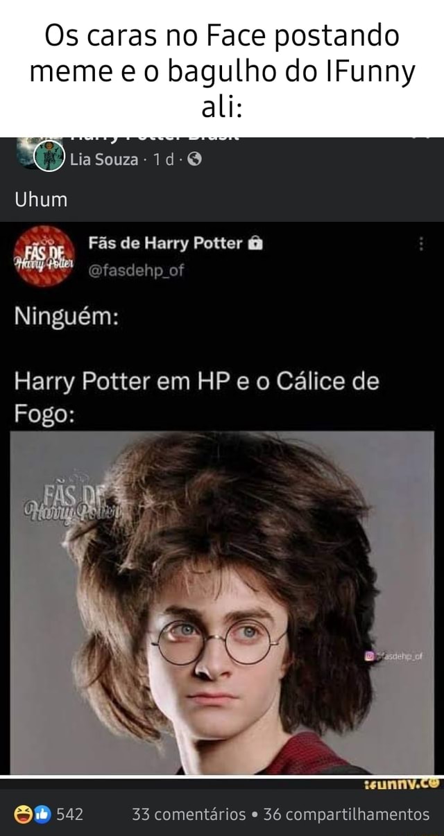 Os caras no Face postando meme e o bagulho do IFunny ali: Lia