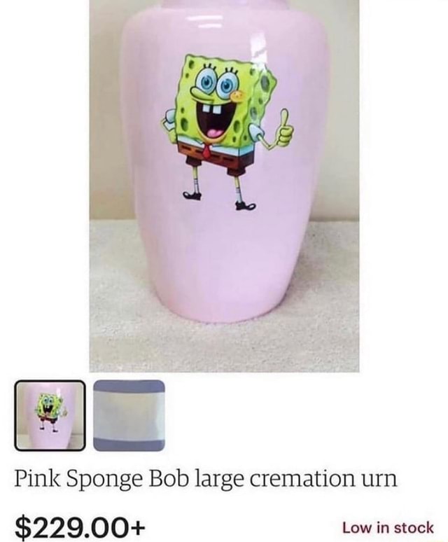 Pink Sponge Bob large cremation urn