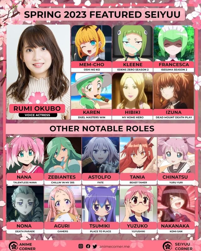 Shout out to all the new seiyuu who are getting big roles this season :  r/anime