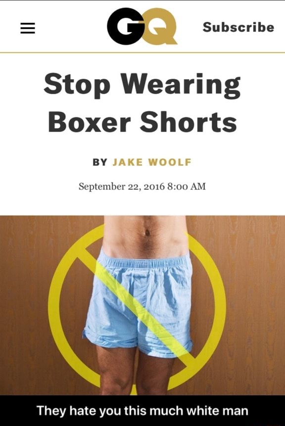 Stop Wearing Boxer Shorts