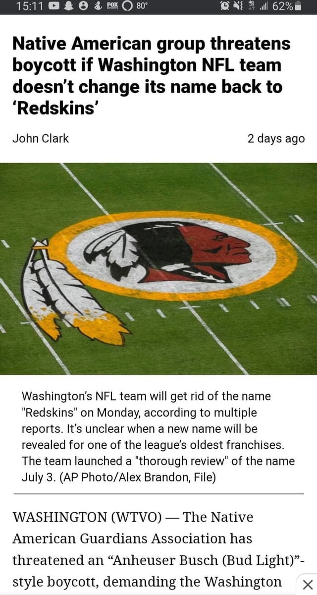 Native American Group That Wants To Bring Back 'Redskins' Name