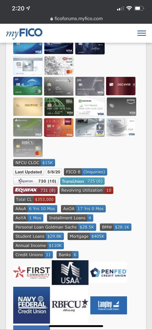 Ficoforums myfico Com Prime NFCU CLOC KY FICO 8 Inquiries 730 10 Ficoforums myfico Com Prime NFCU CLOC KY FICO 8 Inquiries 730 10